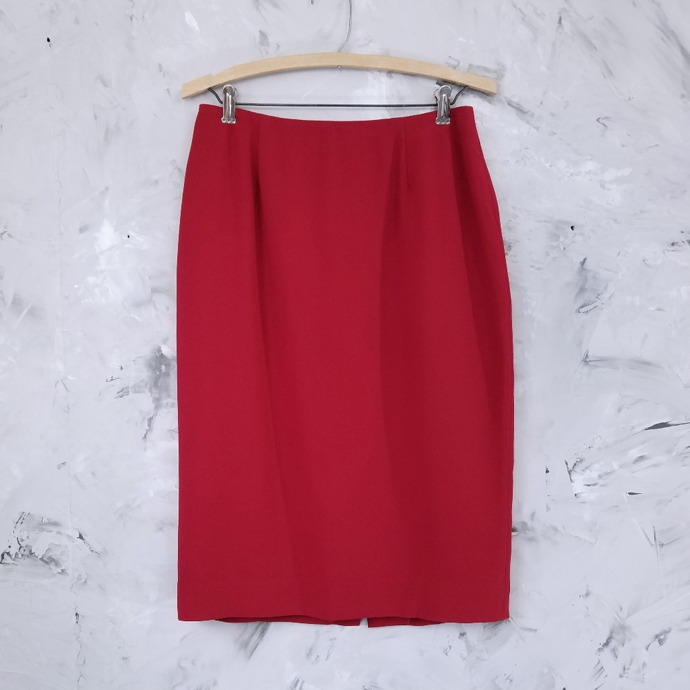 BURNS 90's Vintage Cherry Red Pencil Skirt